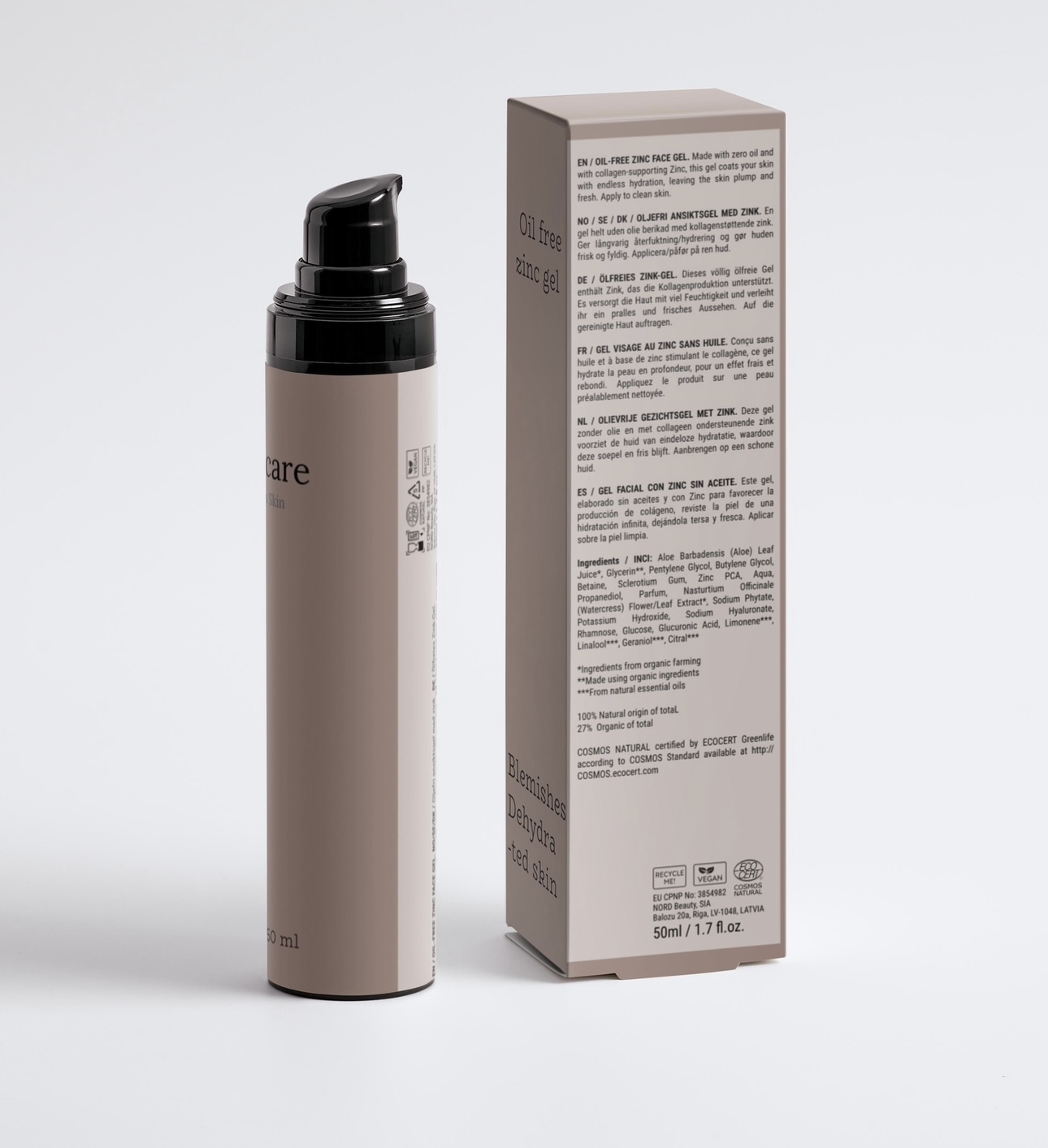 Oil-Free Zinc Face Gel for Men Volume 50 ml