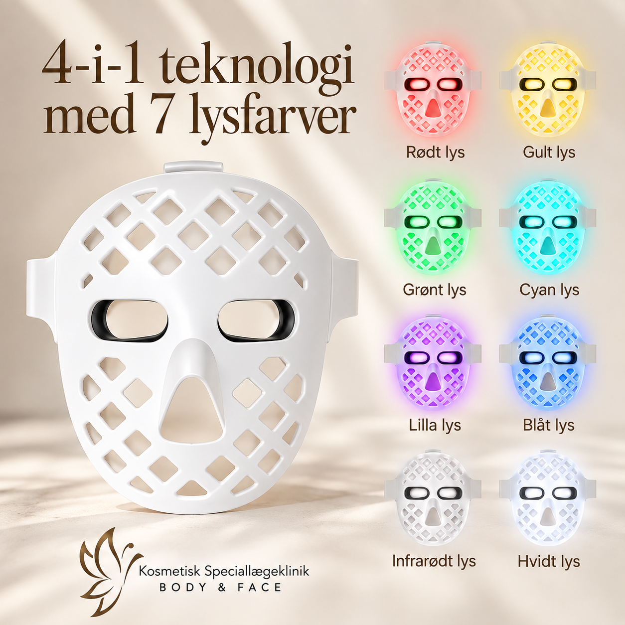 Led lysterapi maske